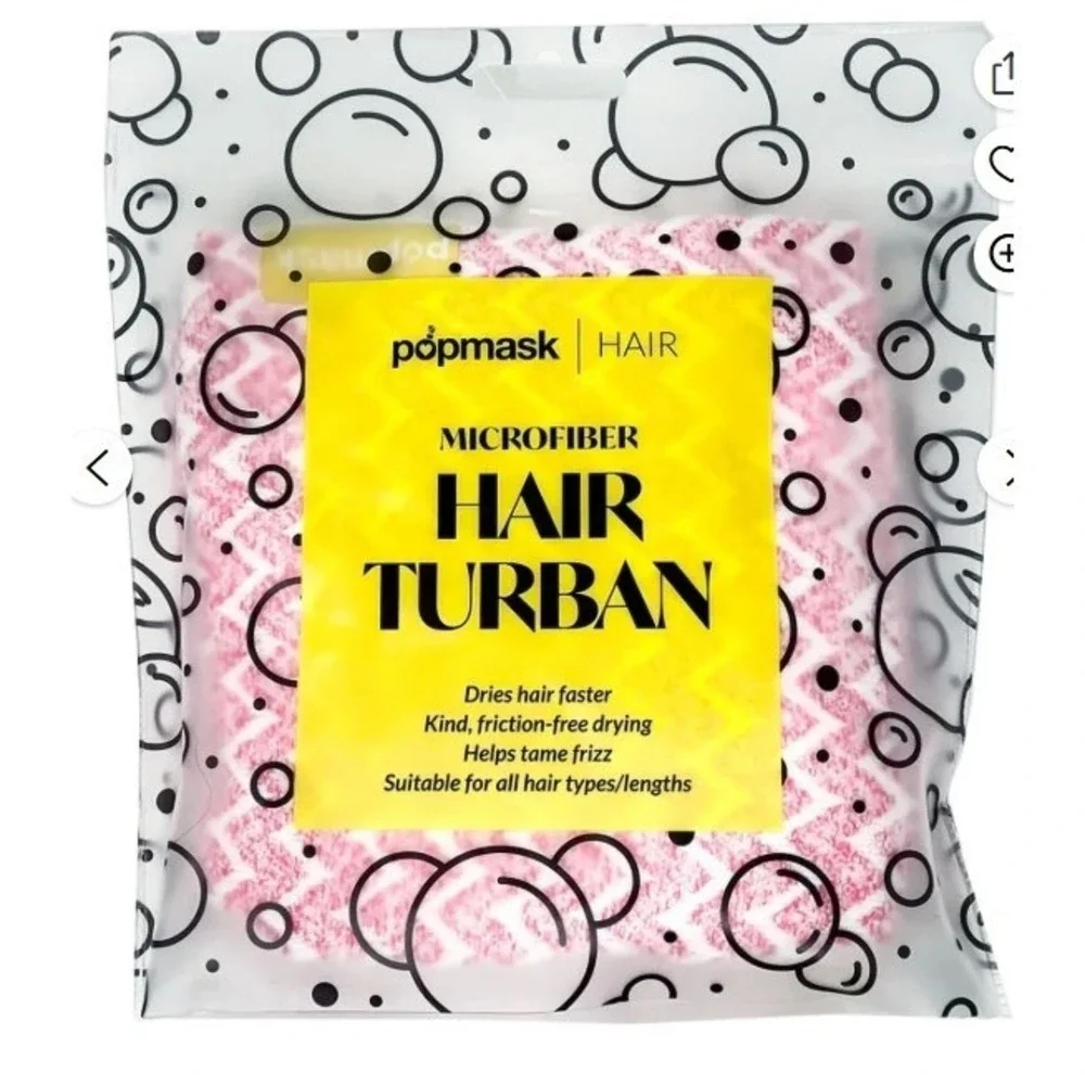 Popmask Love Your Hair Ultimate Set Pink Detangling Brush‎ Turban Hair Ties NEW